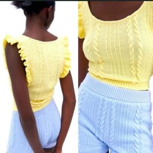 Zara Knit Yellow Crop Top